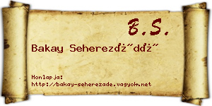 Bakay Seherezádé névjegykártya